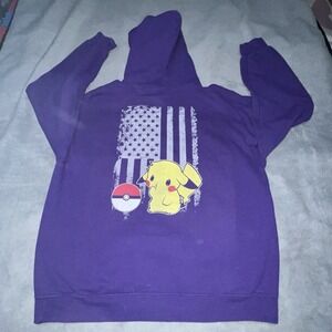 Pokémon‎ Pikachu Black Hooded Sweatshirt Adult Size